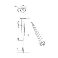 Erdspiess für DOTLUX LED-Pollerleuchte WAY und...