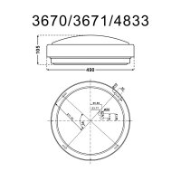 DOTLUX LED-Leuchte LUNAsilver Ø490mm 36W COLORselect IP44