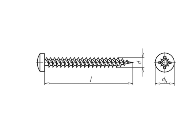 Schraube Panhead PZ1, magnetisch, A2K 3 x17 Stahl verzinkt - für Montage 5067-0FW360