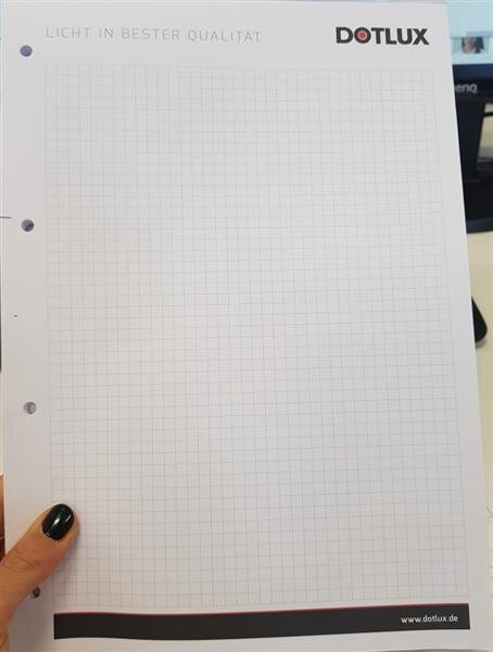 DOTLUX din A4 Block 90g/m²  50 Blatt "DOTLUX LICHT IN BESTER QUALITÄT" 2. Auflage gelocht