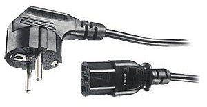 Kaltgeräteanschlusskabel Netzkabel 1,8m schwarz Schukostecker