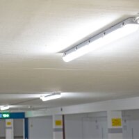 DOTLUX LED-Feuchtraumleuchte MISTRALsensor IP66 1540mm 42W Powerselect 4000K gefrostet mit Radarsensor B-Ware