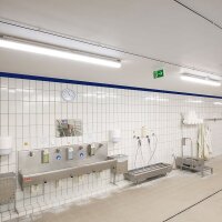 DOTLUX LED-Feuchtraumleuchte MISTRALsensor IP66 1540mm 42W Powerselect 4000K gefrostet mit Radarsensor B-Ware
