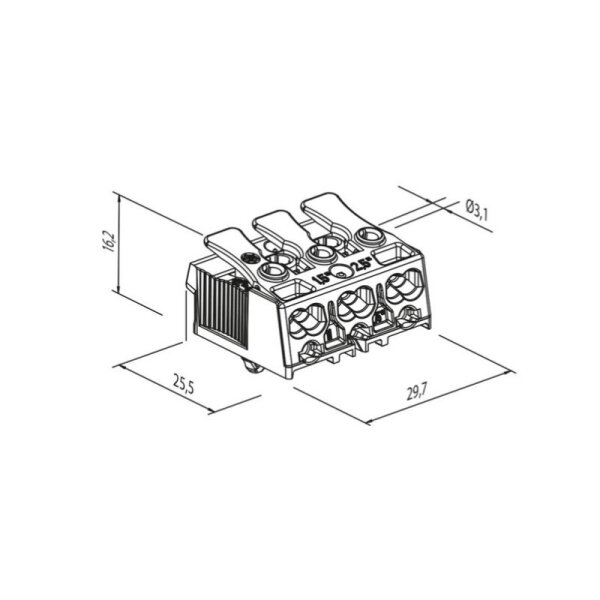 Netzanschlussklemme 3-polig Electroterminal 88167525
