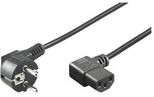 Kaltgeräteanschlusskabel Netzkabel 1,8m schwarz Schukostecker 90°