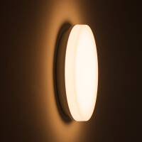 DOTLUX LED-Aufbauleuchte SURFACEexit Ø300x62 22W 3000/4000/5700K COLORselect weiß mit integriertem Akku