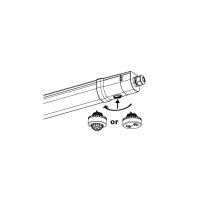 DOTLUX LED-Feuchtraumleuchte MISTRALsmart 22W/30W 4000K POWERselect IP65 1200mm durchverdrahtet