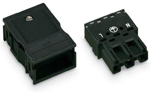 WAGO 770-113 Winsta Midi Stecker mit Zugentlastungsgehäuse 3 Pol. schwarz